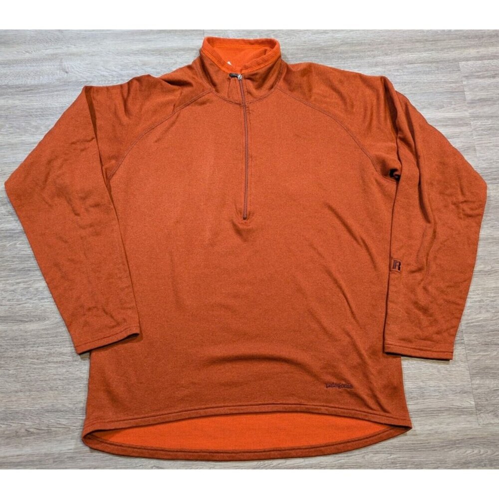 Vintage Patagonia Men's R.5 1/4 Zip Up Sweater - Rust Orange